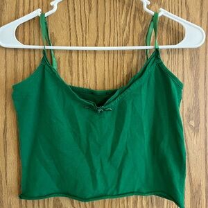 Cropped green cami tank top